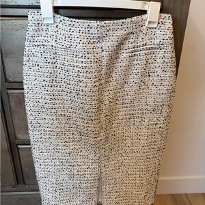Ann Taylor Black and White Tweed Pencil Skirt
